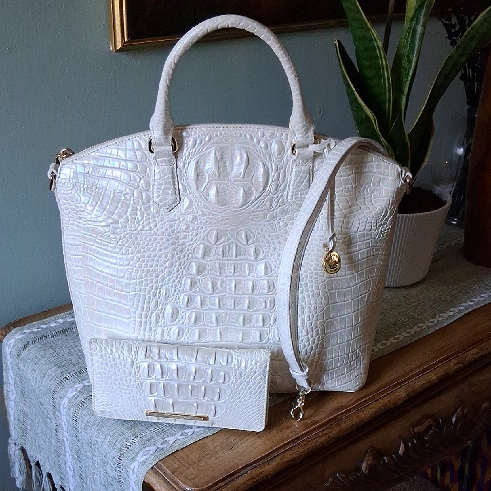 Brahmin Duxbury Large Satchel w/Matching Wallet
